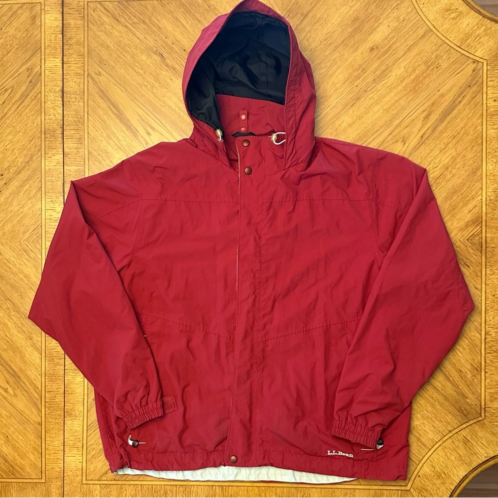 LL Bean Jacket Men’s Size XL Red The Weather Channel Coat Nylon Shell Outdoor